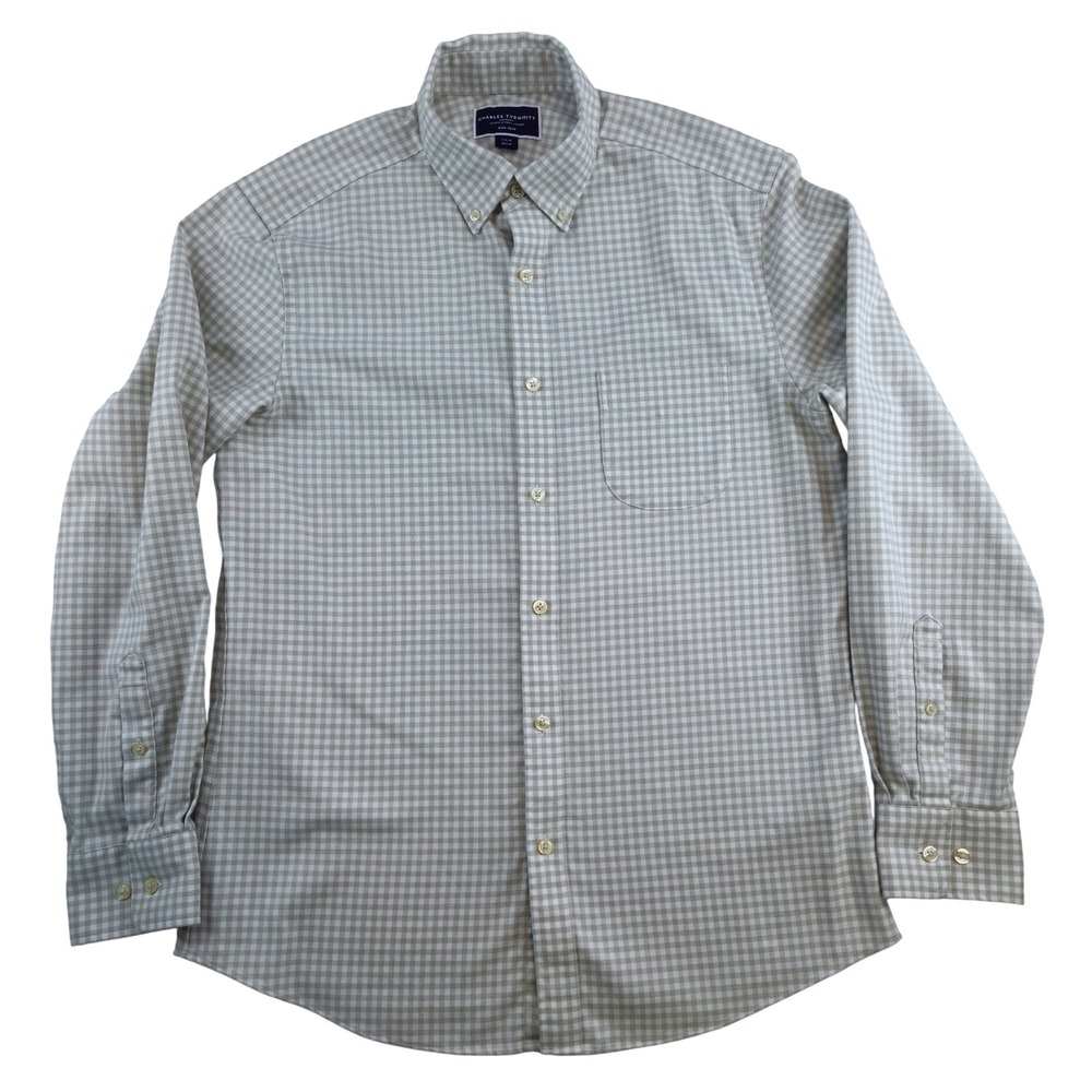 Charles Tyrwhitt Medium Slim Fit Non-Iron Gingham Check Button-Down Shirt